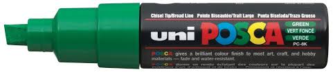 Marker Chisel Tip 8.0mm Dark Green POSCA Uni